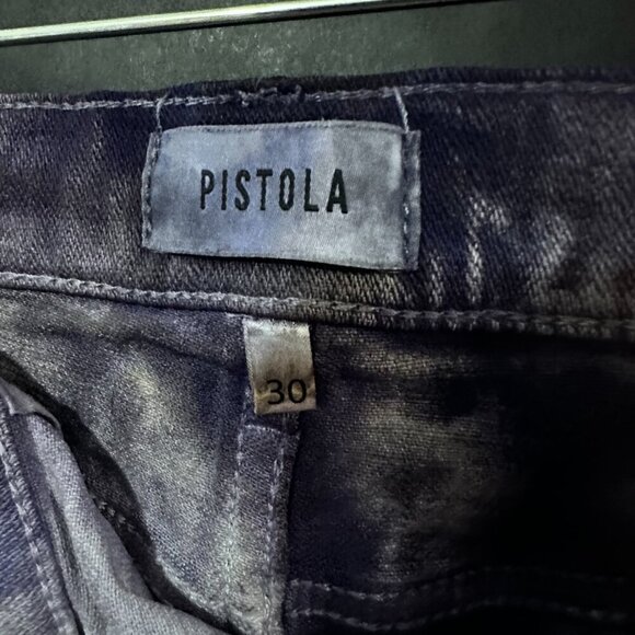 Pistola Distressed Shorts Hot Denim Blue Size 30 Tie Dye Purple Distress - Picture 3 of 5
